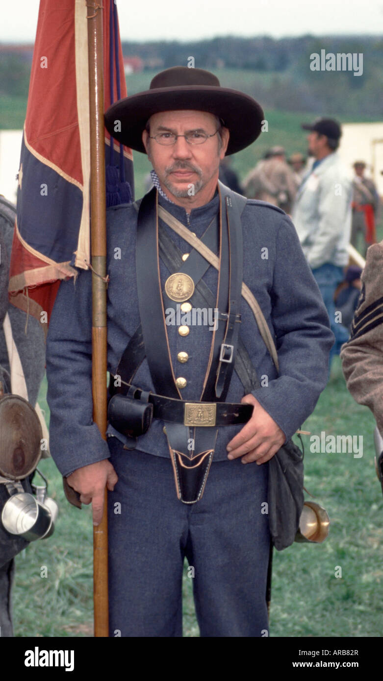 Konföderierte Soldaten Cedar Creek Schlacht Reenactment Middletown Virginia USA Stockfoto