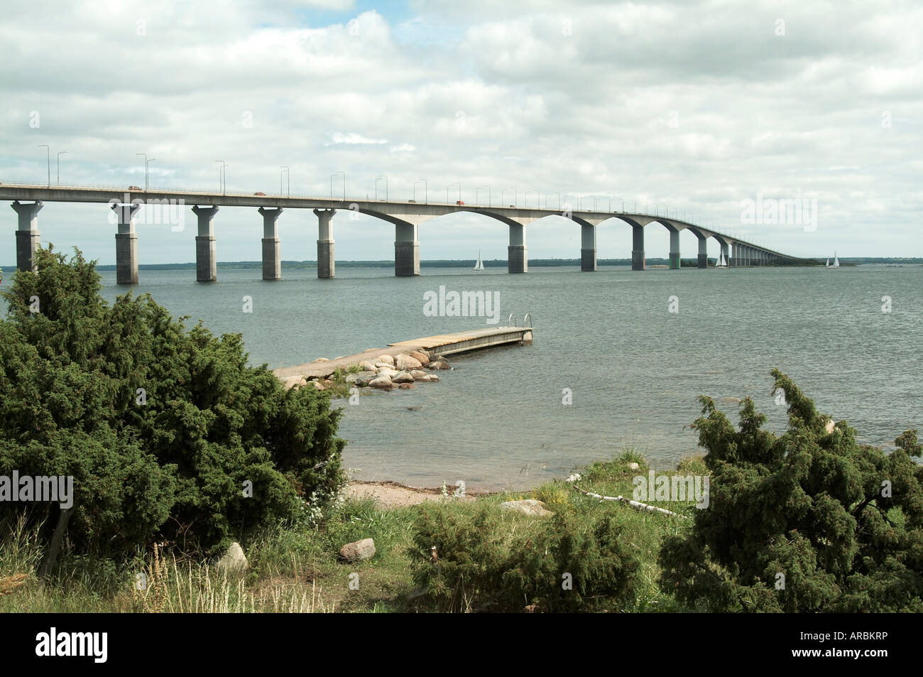 Öland-Brücke Span Schweden Schwedische Wasser Ostsee Stockfoto