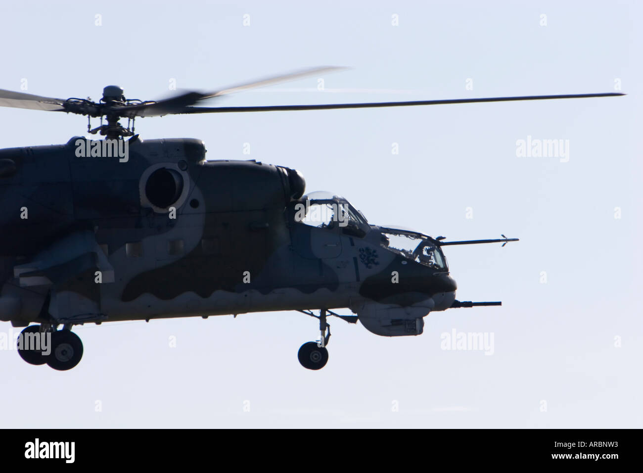 Tschechische Luftwaffe Mi-24V Hind Angriff Kampfhubschrauber Stockfoto