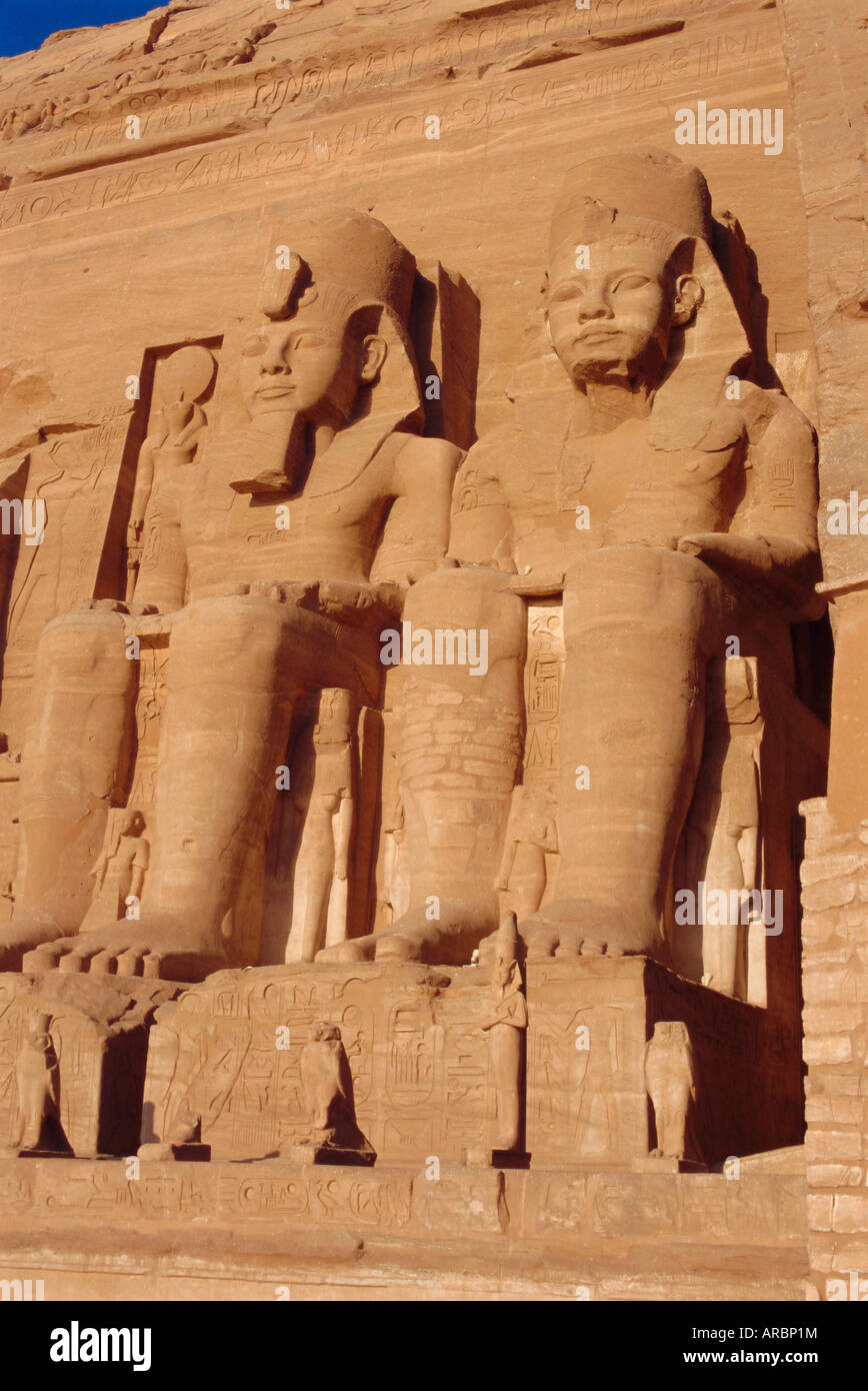 Tempel von Re-Herakhte für Ramses II., zog als Assuan-Staudamm, Abu Simbel, Ägypten, Nordafrika gebaut Stockfoto