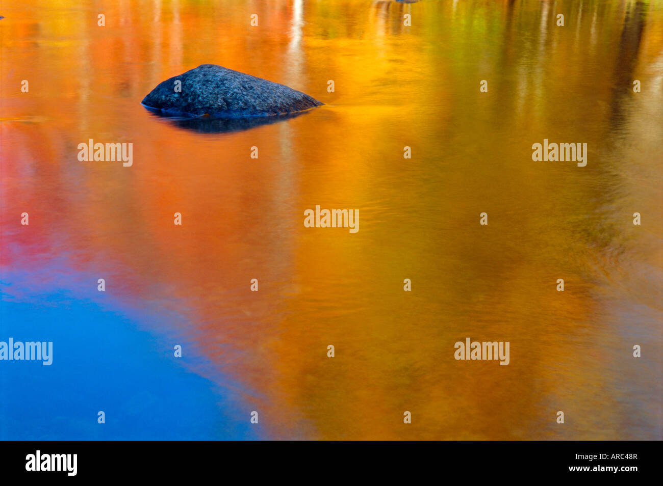 Reflexionen im Herbst, Lost River, New Hampshire, USA Stockfoto