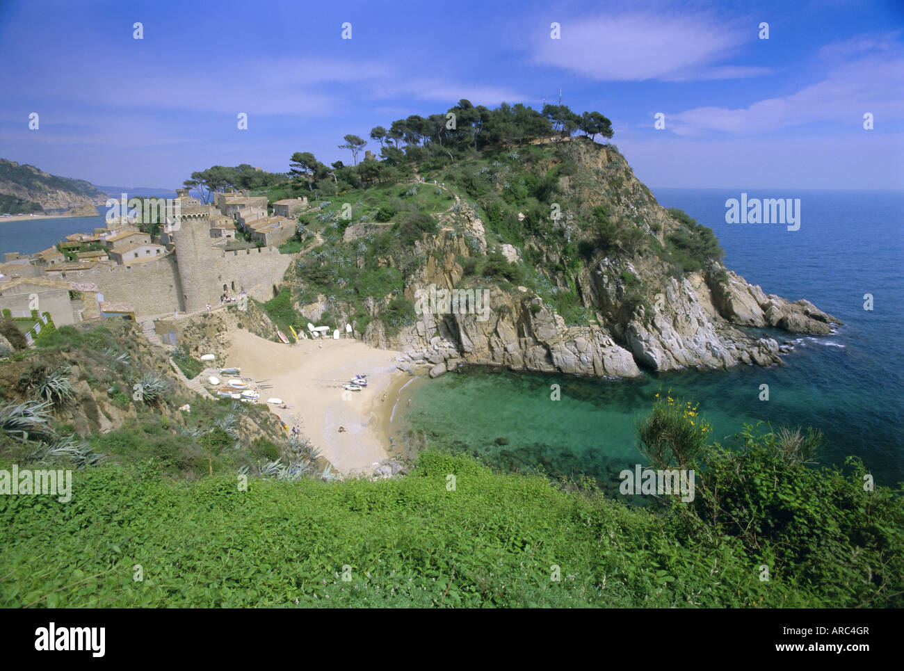 Küste, Tossa de Mar, Catalunya (Katalonien) (Cataluna), Spanien, Europa Stockfoto