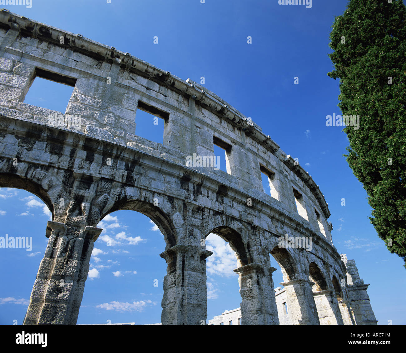 Ersten Jahrhundert römische Amphitheater in Pula, Istrien, Kroatien, Europa Stockfoto