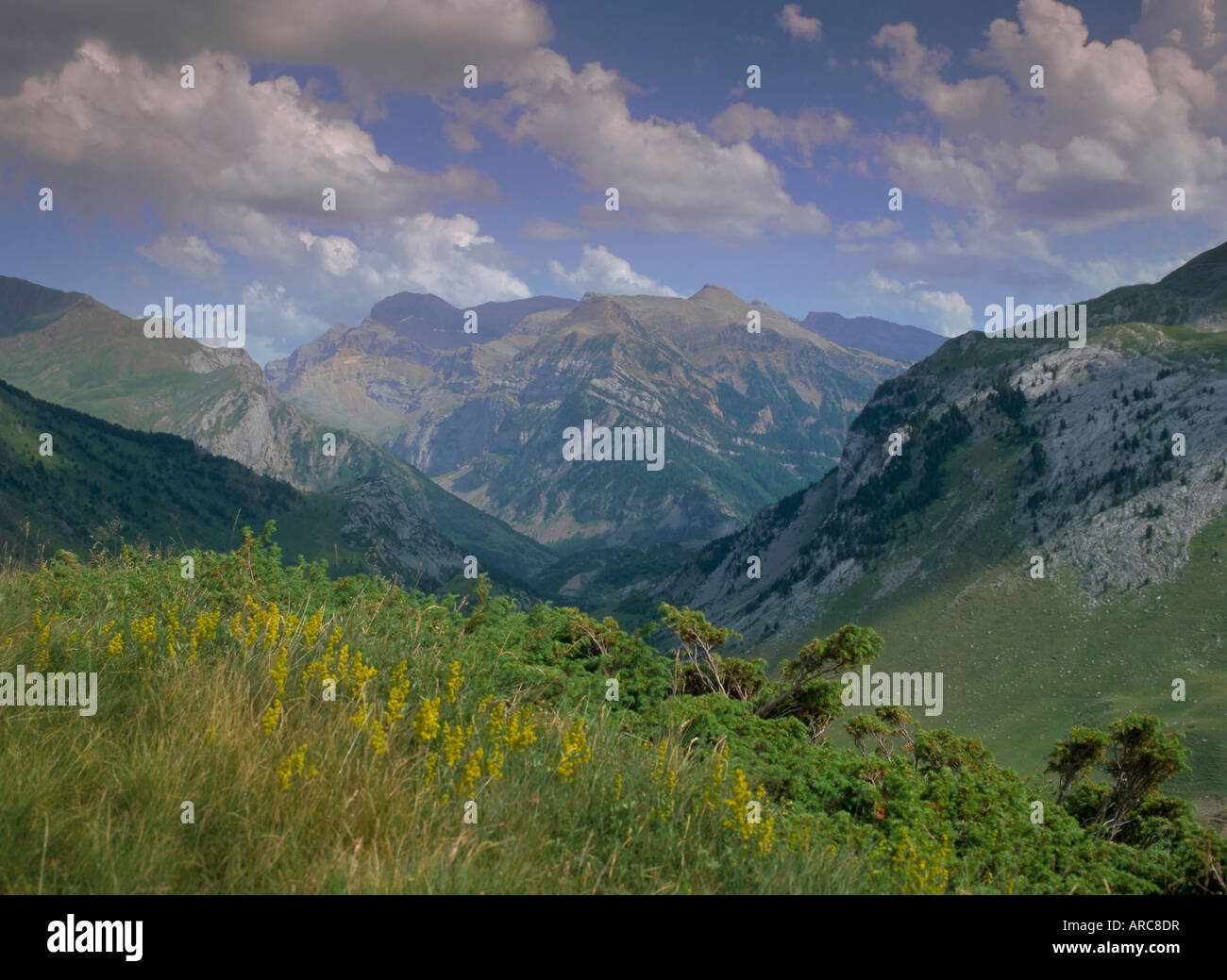 Pico de Anayet vom Col de Somport, Aragon, Pyrenäen, Spanien, Europa Stockfoto