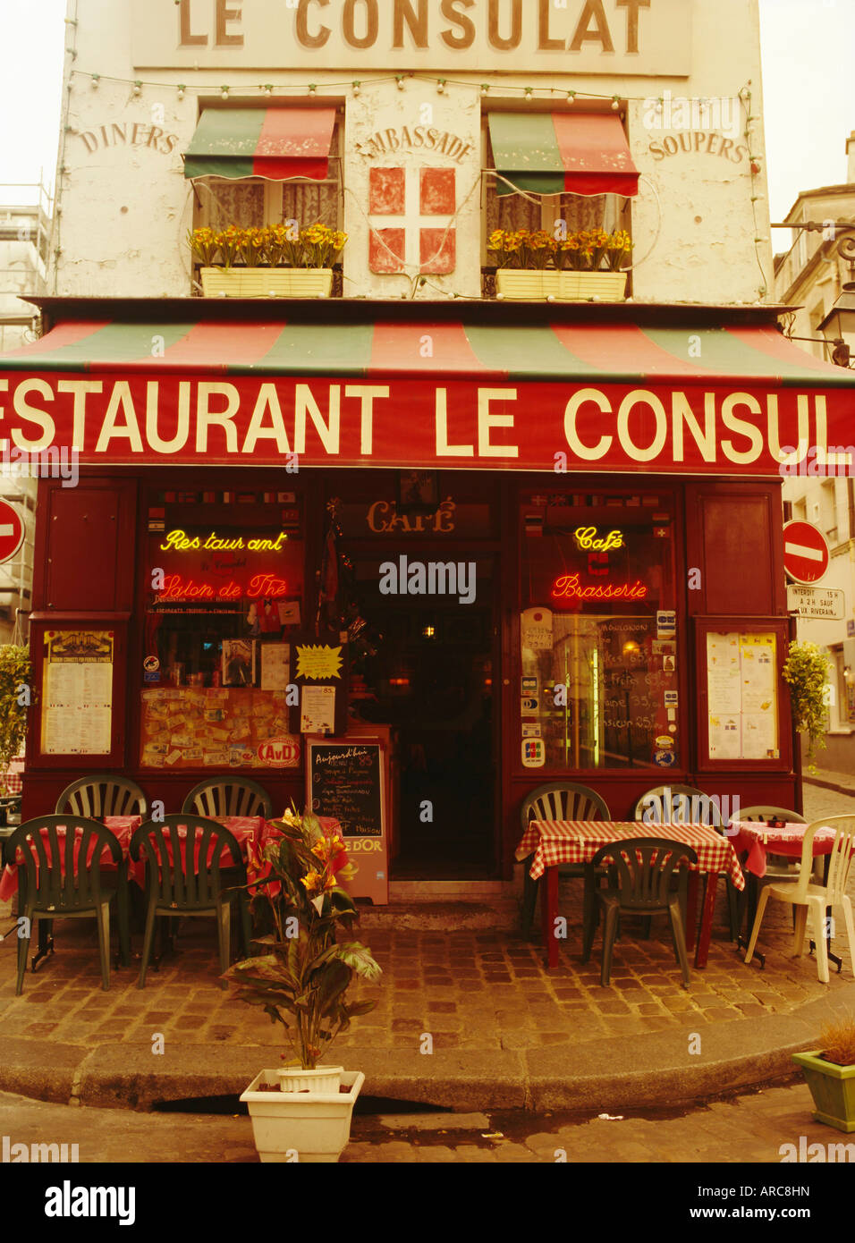 Cafe Restaurant, Montmartre, Paris, Frankreich, Europa Stockfoto