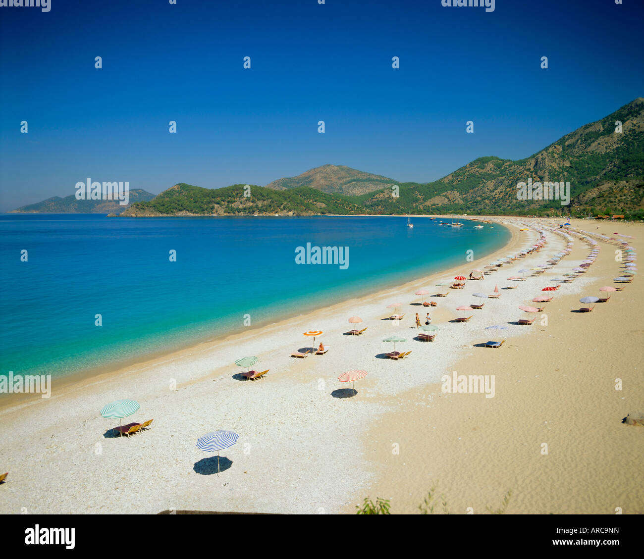 Olu Deniz, Stadtstrand, Türkei, Eurasien Stockfoto