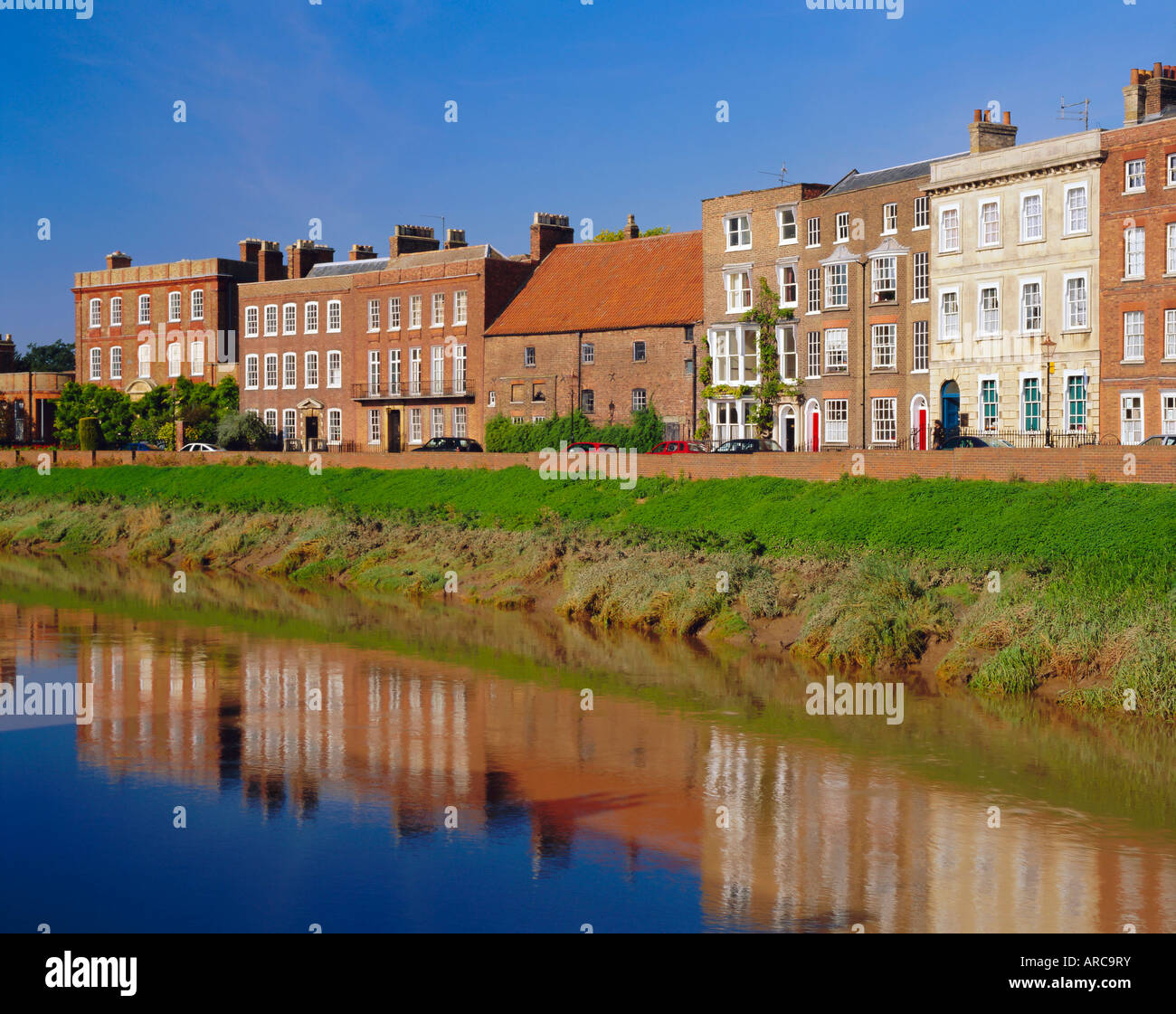 North Brink, einer von Englands besten georgianischen Straßen, Wisbech, Cambridgeshire, England Stockfoto