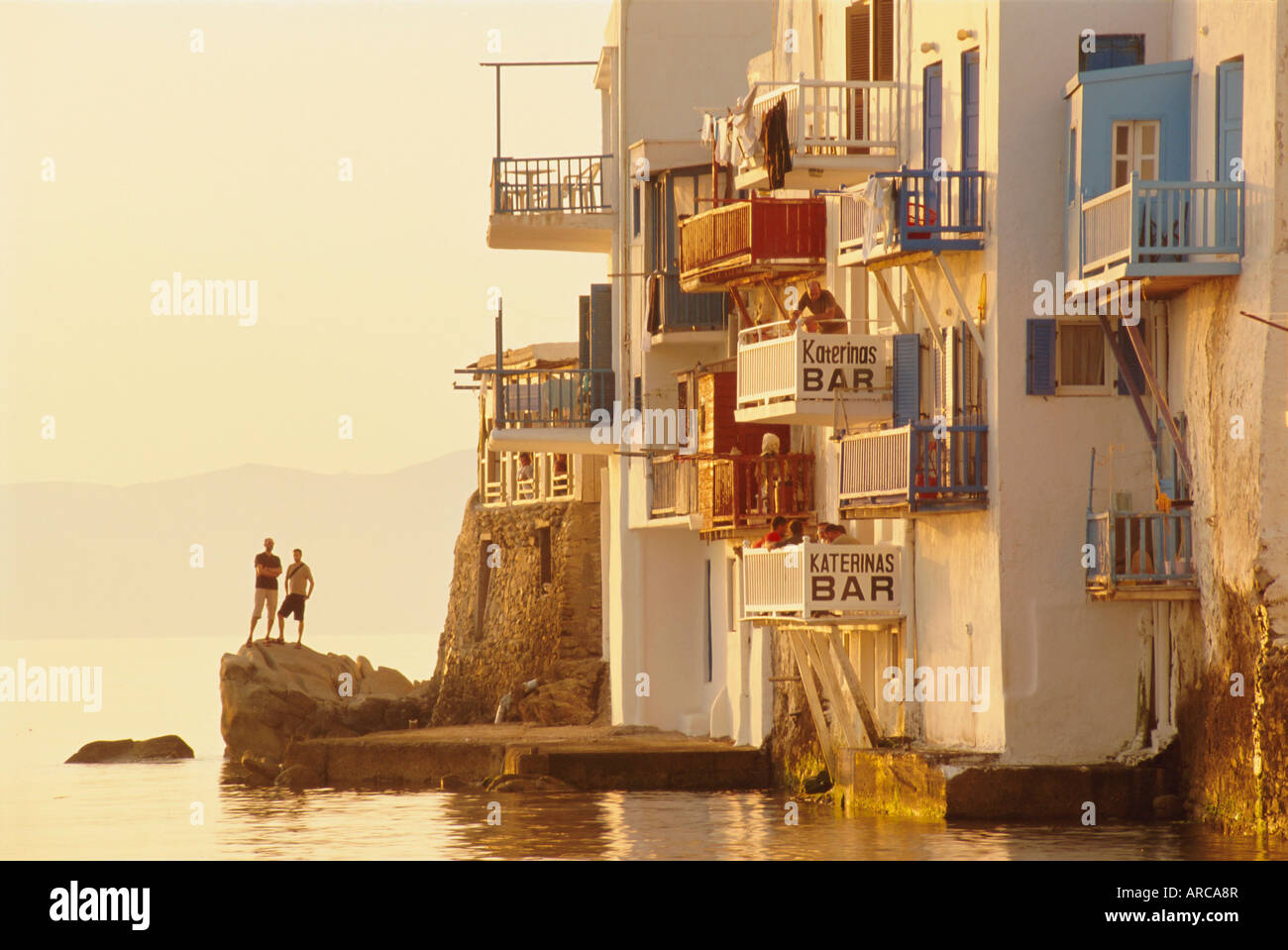 Klein-Venedig in Alefkandra Bezirk von Mykonos Stadt, Mykonos, Kykladen, Griechenland, Europa Stockfoto