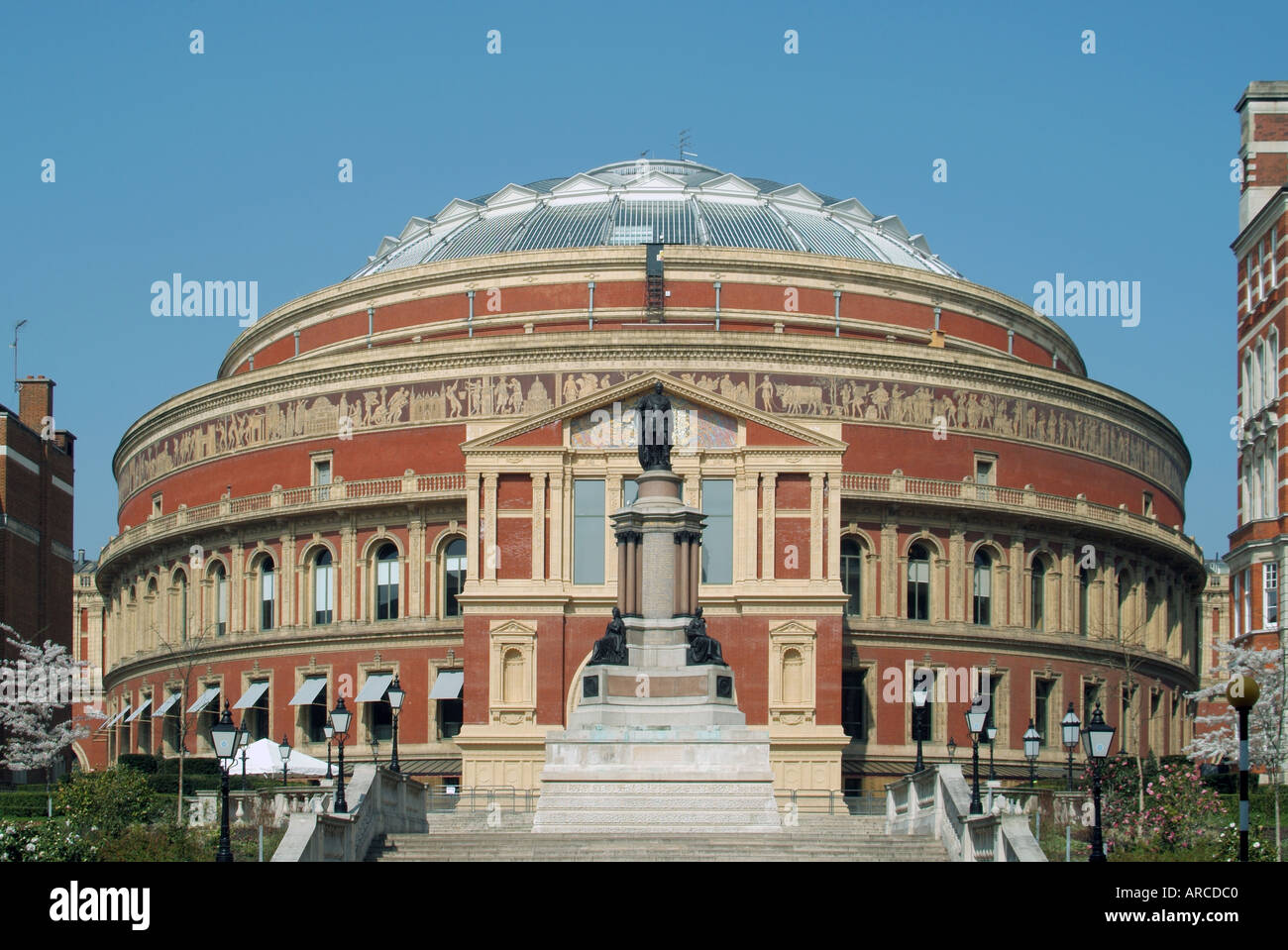 Royal Albert Hall Concert Hall Südfassade South Kensington London England Großbritannien Stockfoto