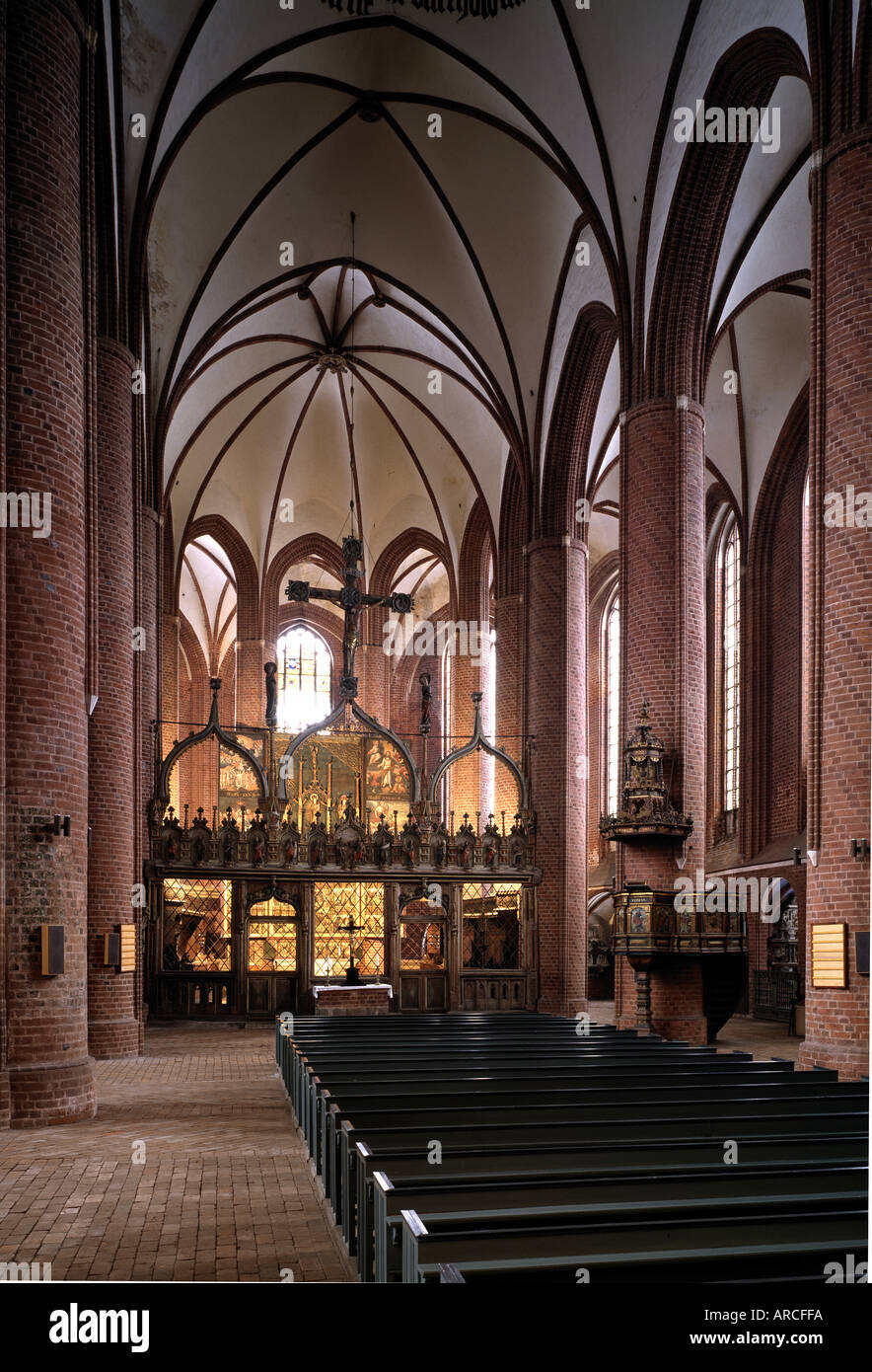 Stendal, St. Marien, Marienkirche, Blick Nach Osten Stockfoto