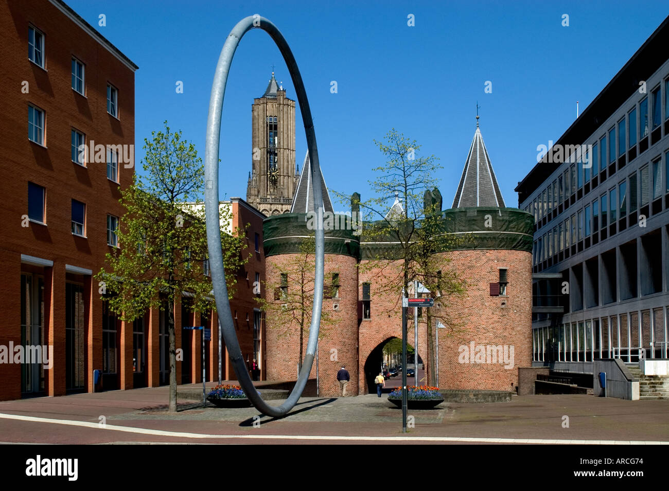 Arnhem Gelderland Fluss Nederrijn Niederlande Stockfoto