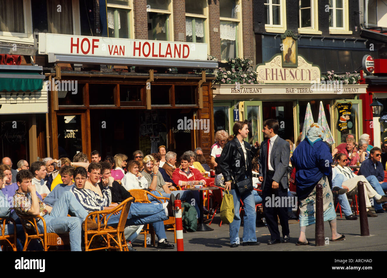 Rembrandtplein , Rembrandtplein, Amsterdam Niederlande Nachtleben und Clubbing. Stockfoto