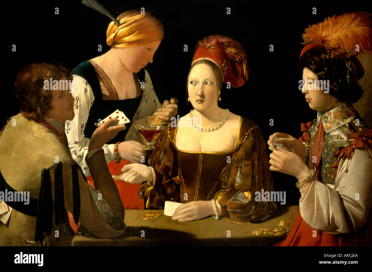 Der Cheat (Le Tricheur), Georges De La Tour (1593-1652) die Laster der  Spiele Wein Luxus Stockfotografie - Alamy