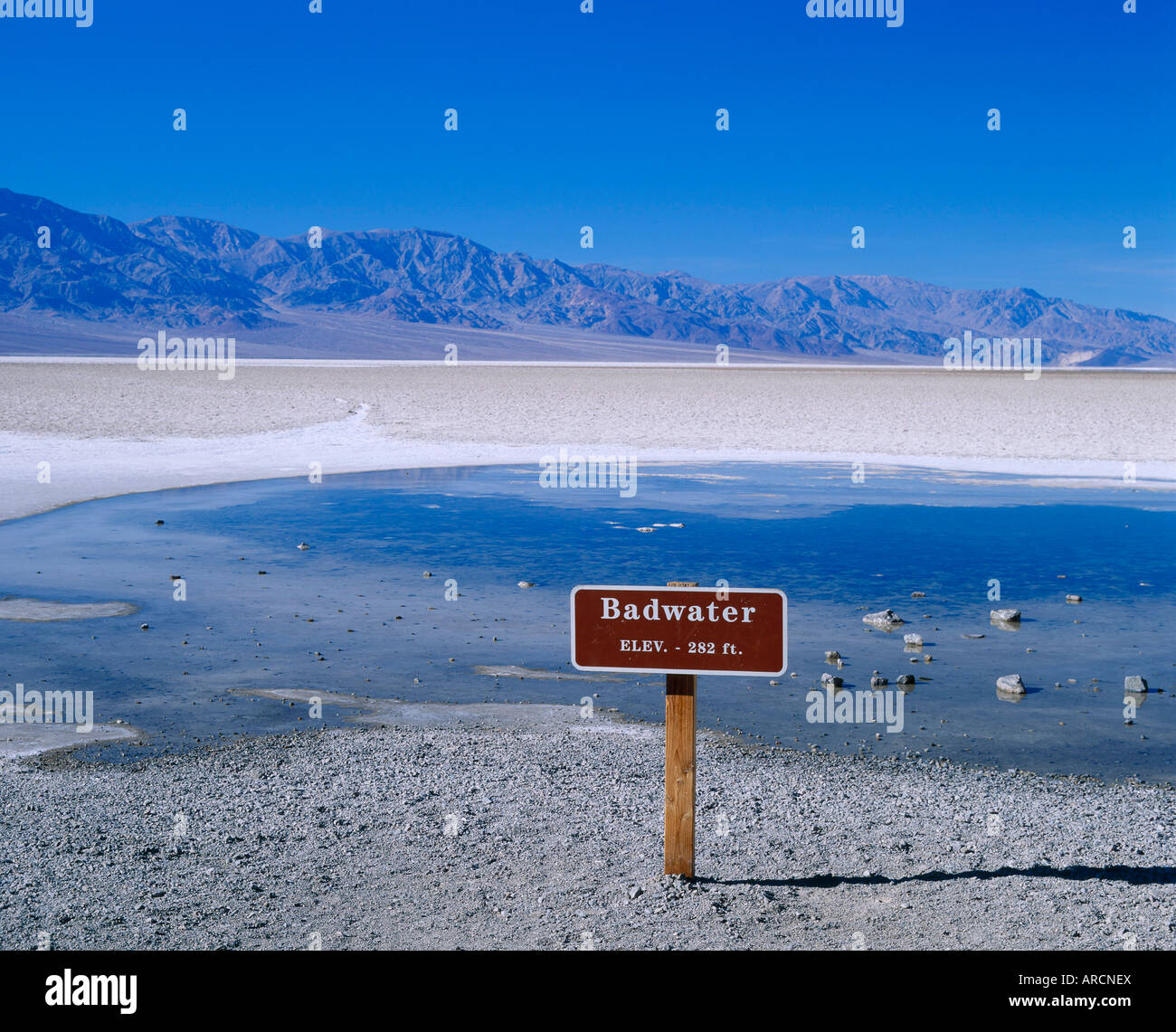 Salzsee Badwater Death Valley, Kalifornien, Nevada, USA Stockfoto