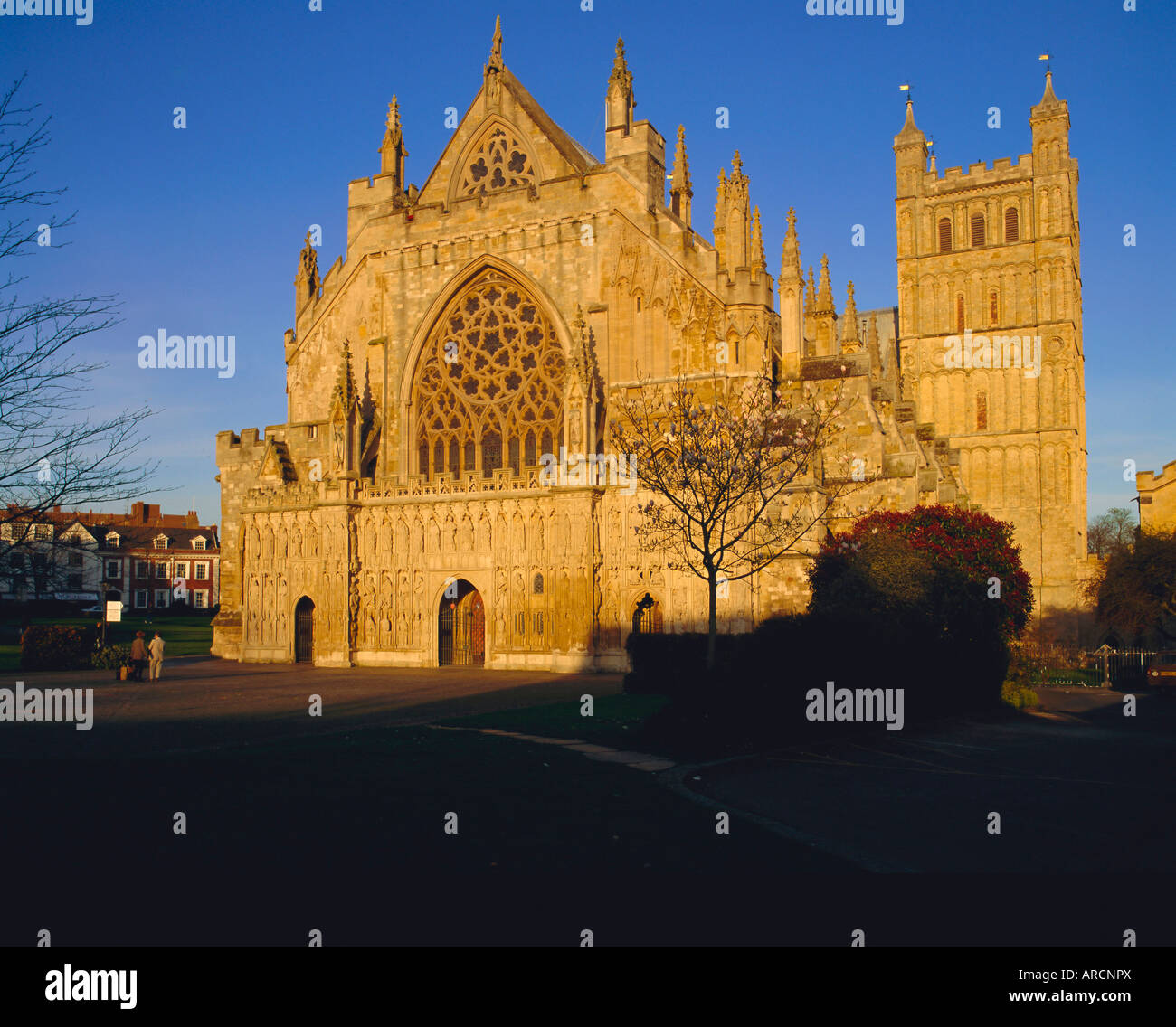 Die Westfassade des Exeter Kathedrale, Devon, England, Vereinigtes Königreich, Europa Stockfoto