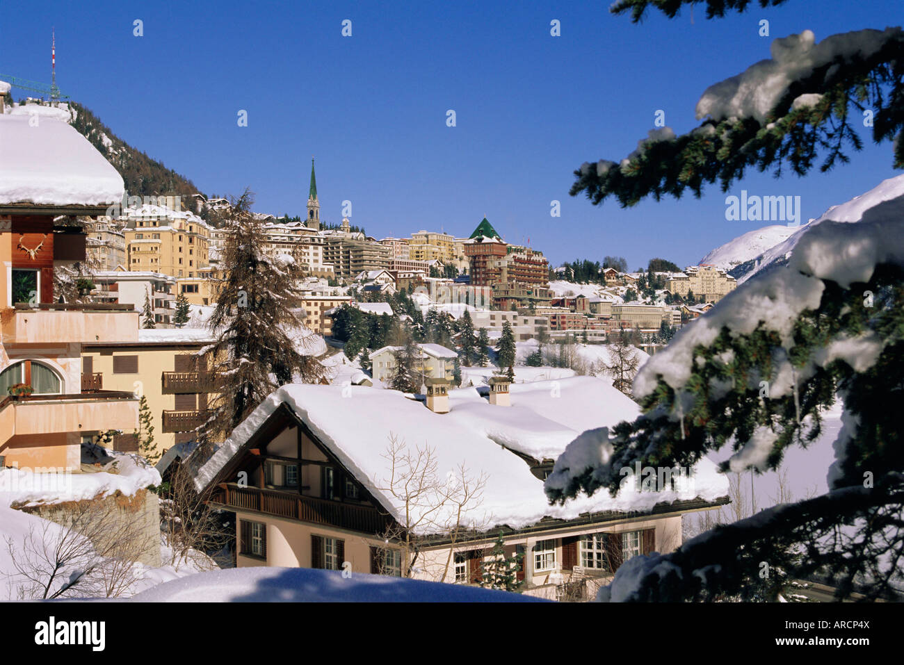 St. Moritz, Oberengadin, Graubünden Region, Schweizer Alpen, Schweiz, Europa Stockfoto