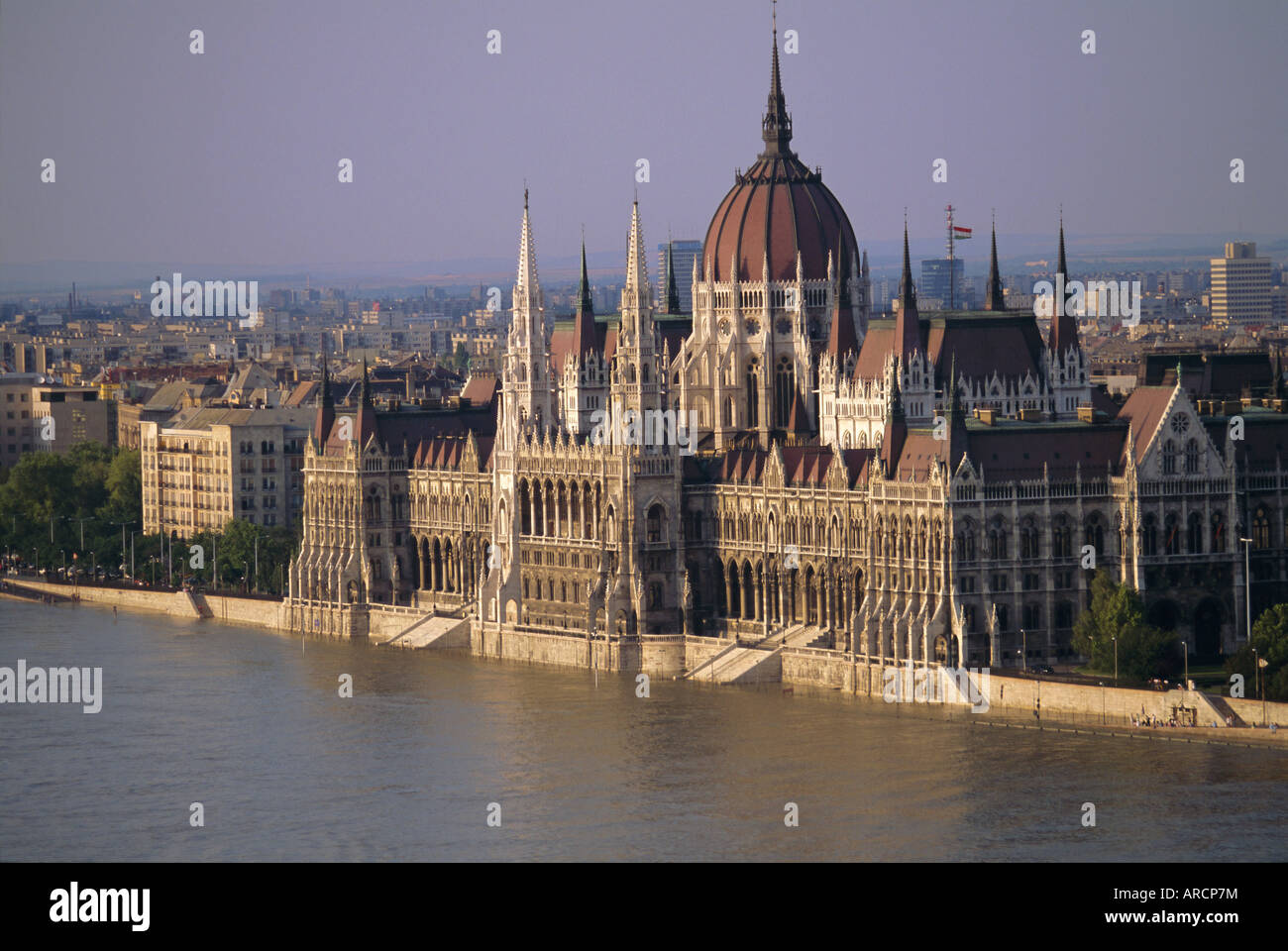 Parlamentsgebäude und Donau, Budapest, Ungarn, Europa Stockfoto