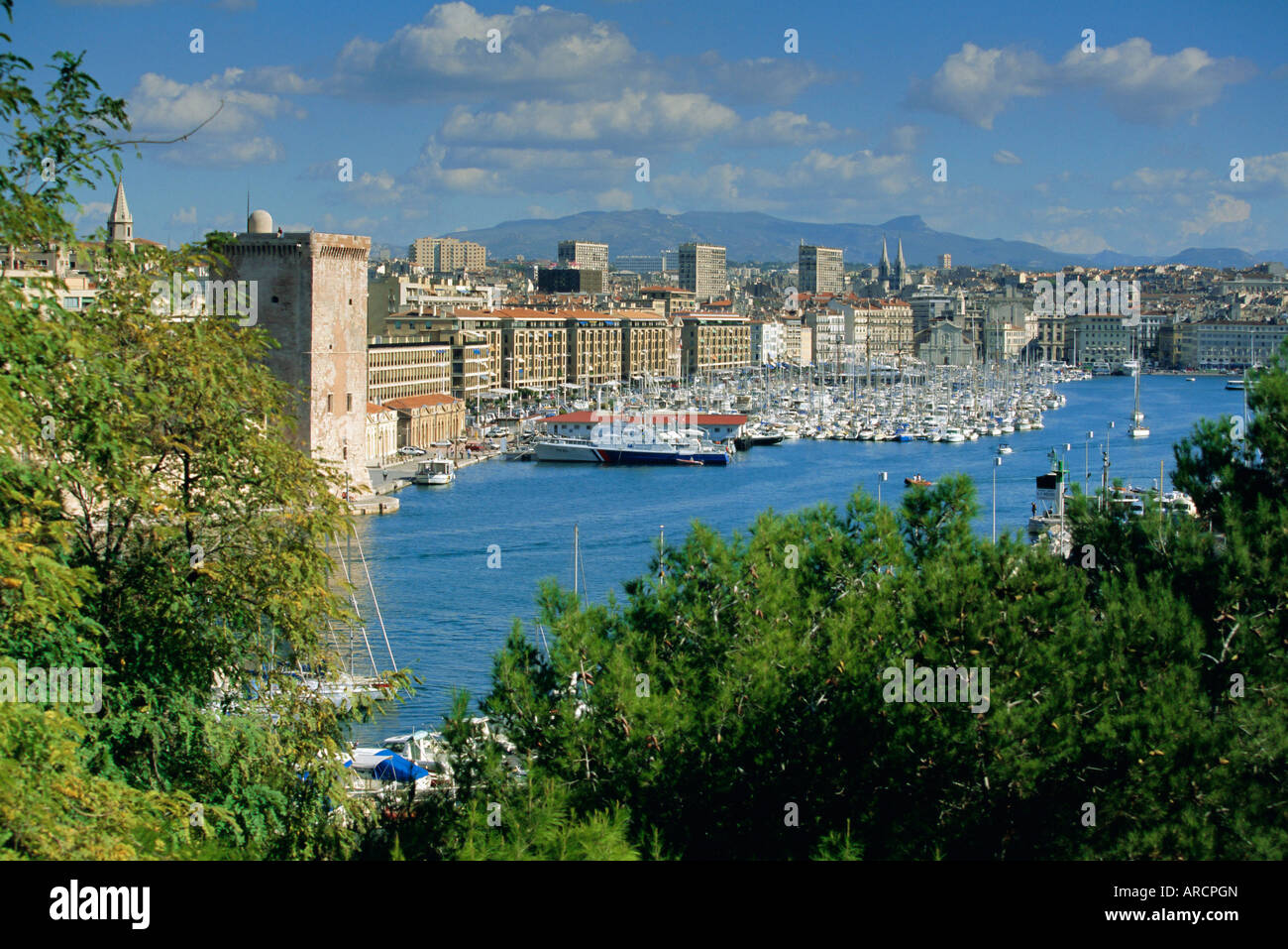 Vieux Port, Marseille, Bouches du Rhone, Provence, Frankreich Stockfoto