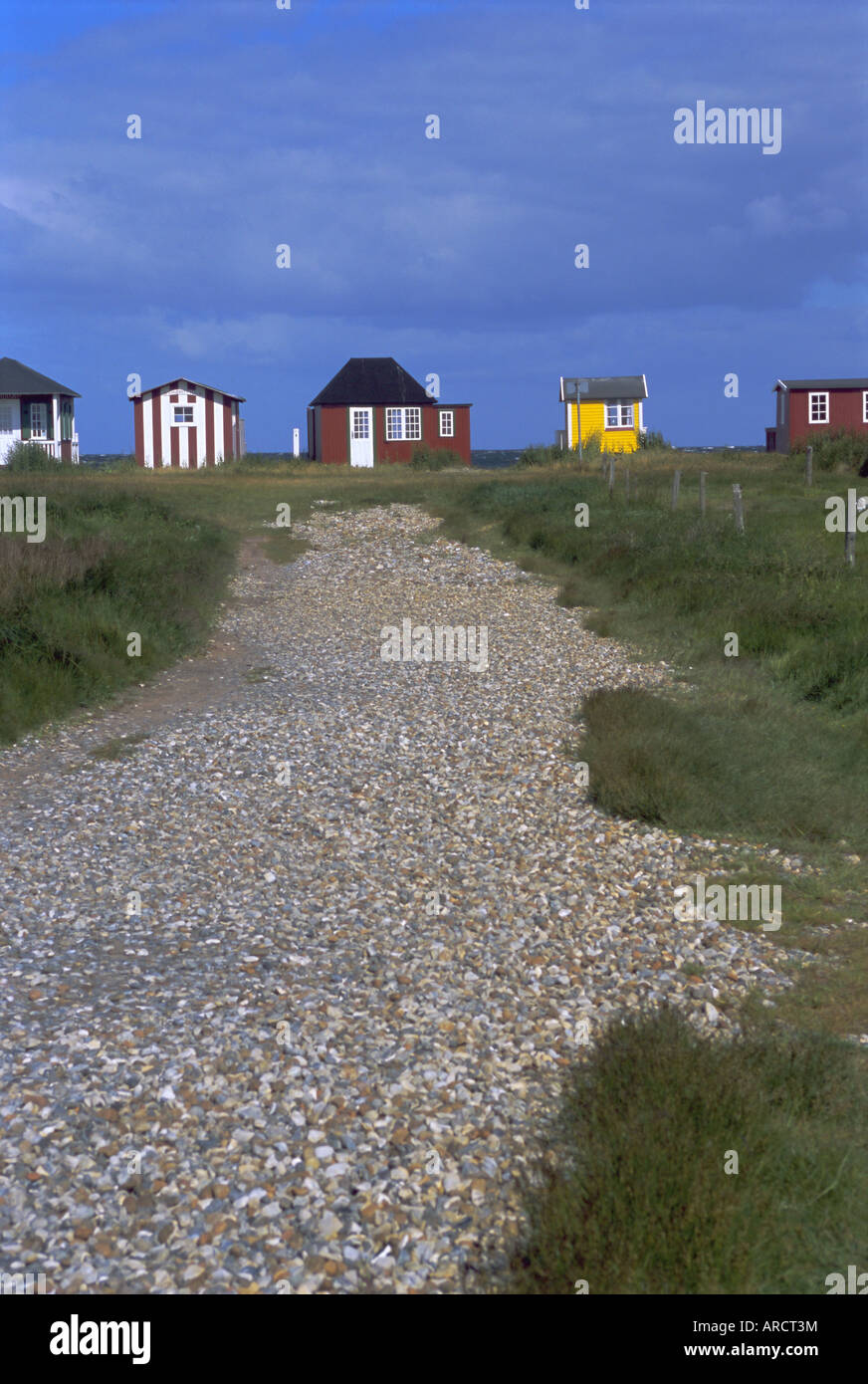 Strand Hütten, Aeroskobing, Insel von Aero, Dänemark, Skandinavien, Europa Stockfoto