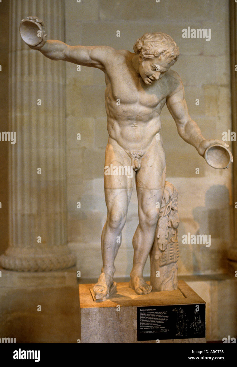 Griechische und römische Kunst Satyr Skulptur tanzen Stockfoto