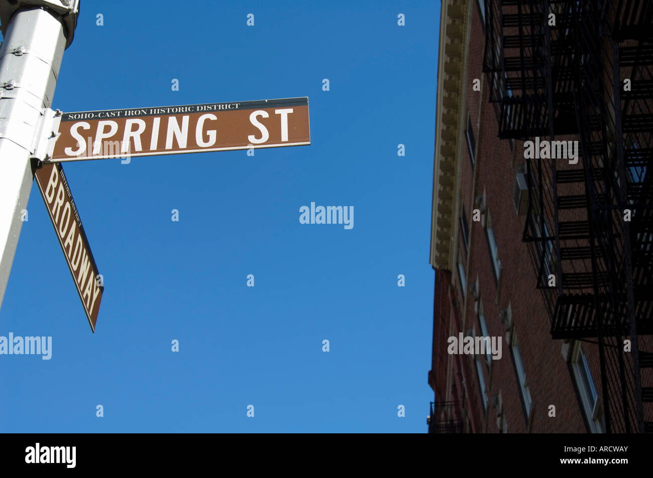 Spring Street, Soho, Manhattan, New York City, New York, Vereinigte Staaten von Amerika, Nordamerika Stockfoto