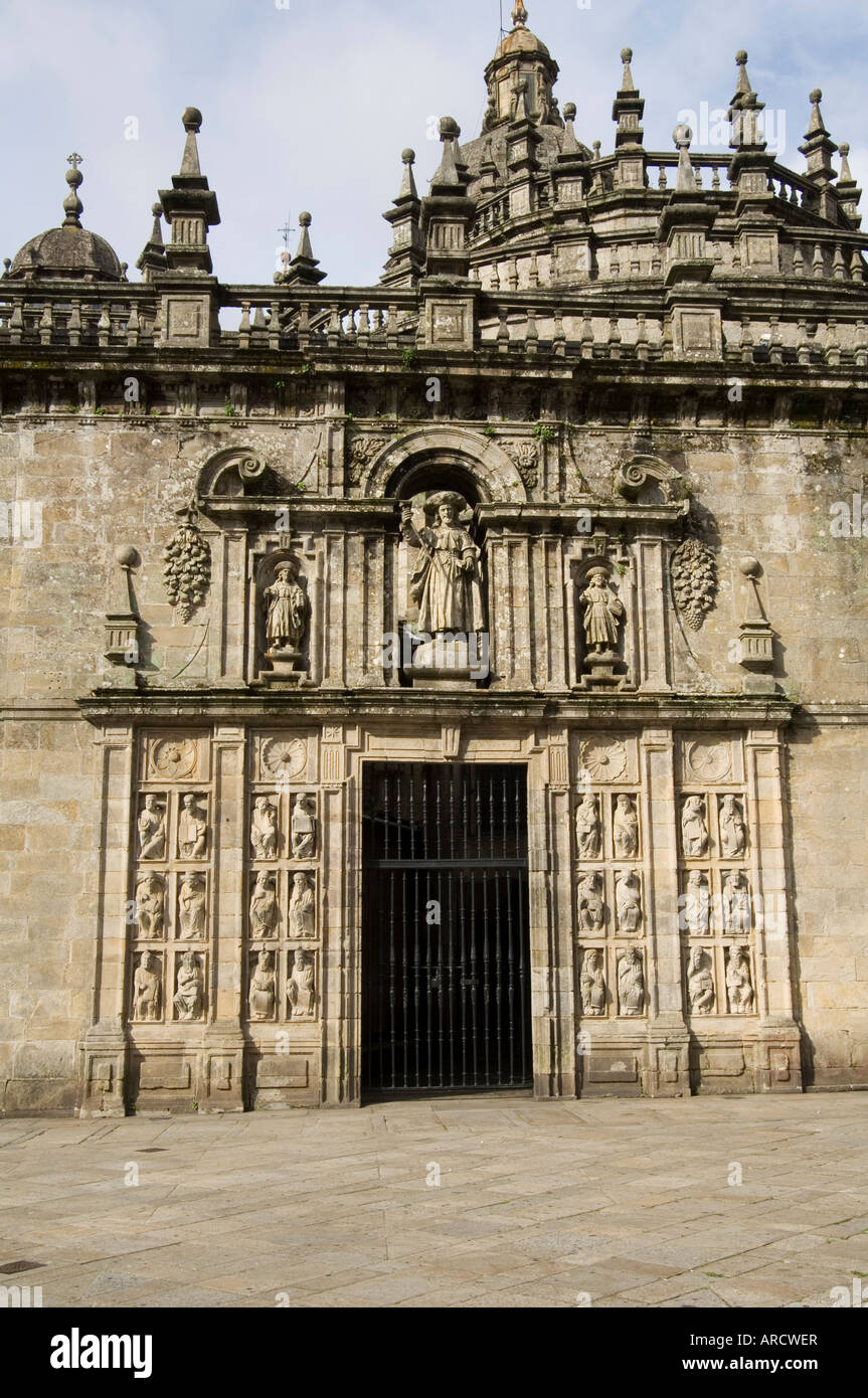 Puerta Santa Tür, Catedral de Santiago, UNESCO-Weltkulturerbe, Santiago De Compostela, Galicien, Spanien, Europa Stockfoto