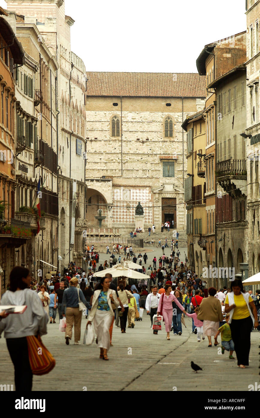 Corso Vannucci Perugia Umbrien Italien Stockfoto