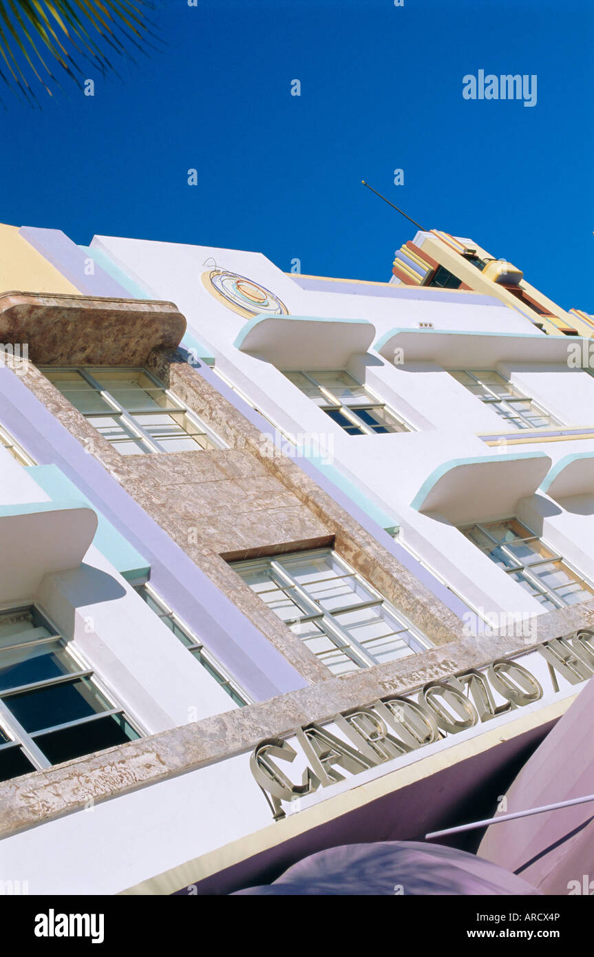 Cardozo Hotel, ein Art-Deco-Hotel am Ocean Drive, South Beach, Miami Beach, Florida, USA Stockfoto