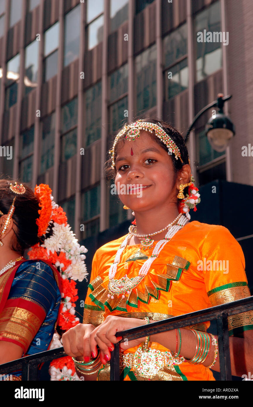 Indische Amerikaner aus der Tri-State-Bereich rund um New York City feiern Indian Independence Day Stockfoto