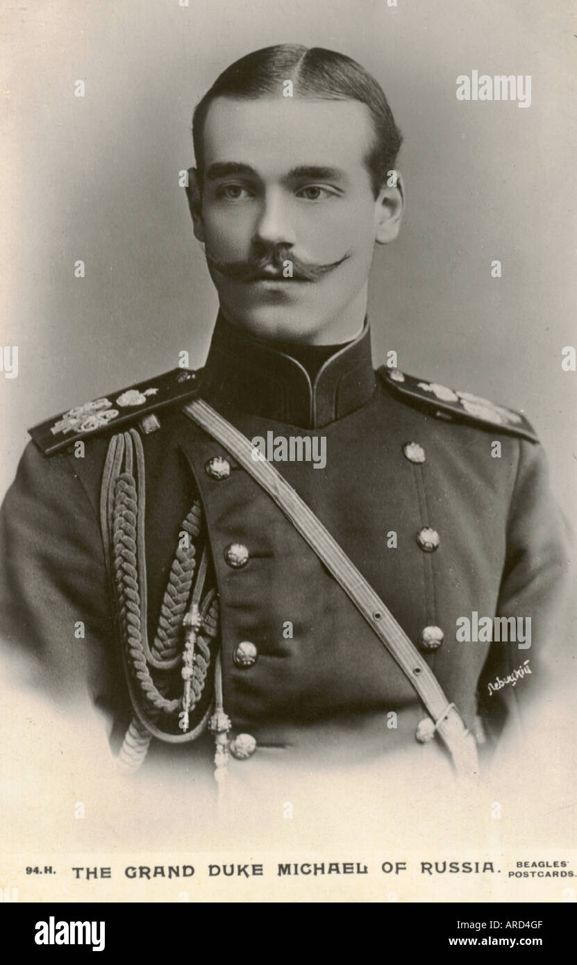 Fotografische Ansichtskarte des Großfürsten Michael von Russland circa 1905 Stockfoto