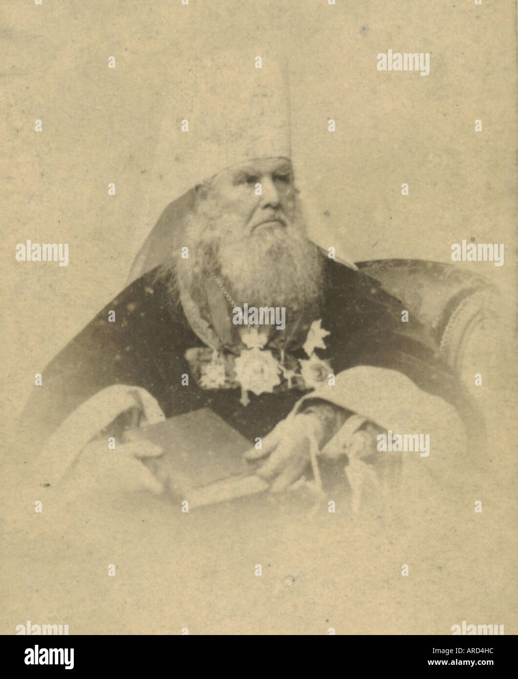 Carte de Visite Foto von seiner Eminenz Arsenius Metropolitan von Kiew, Russland 1871 Stockfoto