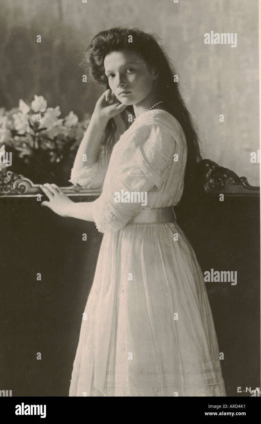 Fotografische Ansichtskarte von Großfürstin Olga von Russland circa 1905 Stockfoto