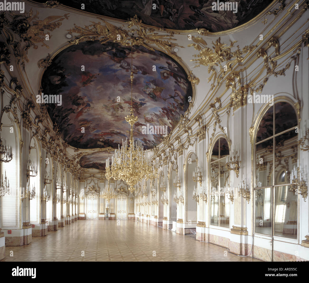 Wien, Schloß Schönbrunn, Große Galerie Stockfoto