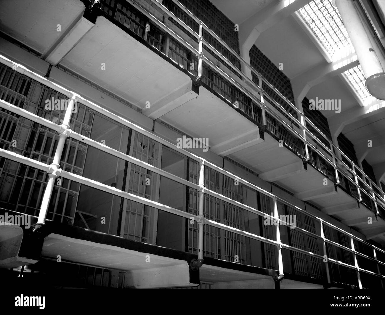 Zeile des Gefängnisses Zellen San Francisco, Kalifornien, Amerika USA Stockfoto