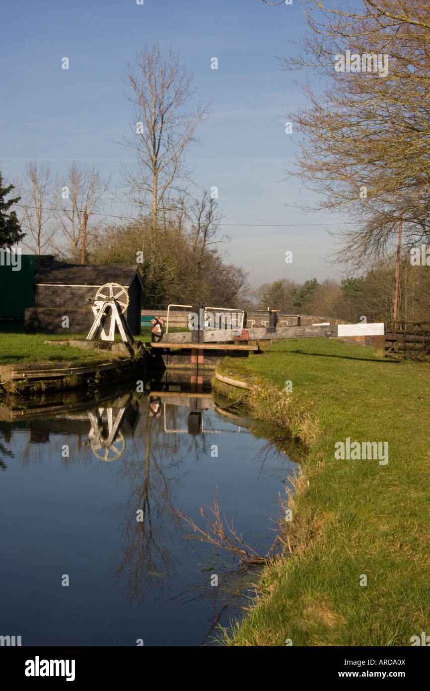 Bank-Sperre für Montgomeryshire canal Stockfoto