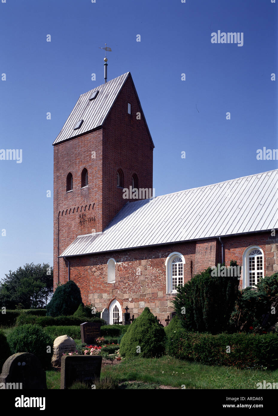 Süderende (Insel Föhr), St. Laurentii, Blick von Südosten Stockfoto