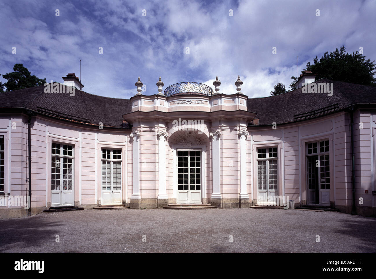 München, Schloßpark Nymphenburg, Amalienburg, Eingangsseite Stockfoto