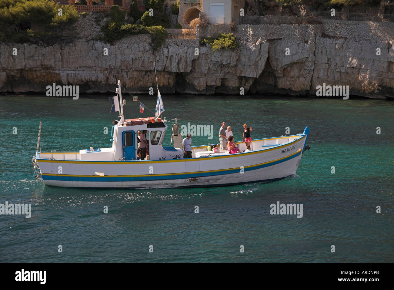 kleine Fischerboote Boot Calanque cassis Stockfoto