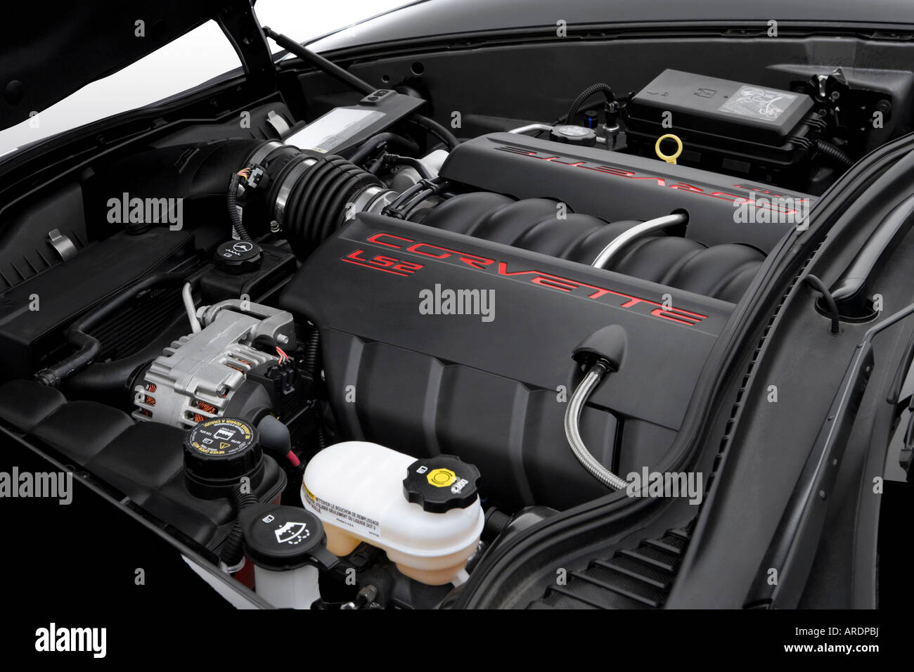 2007 Chevrolet Corvette LT in schwarz - Motor Stockfoto