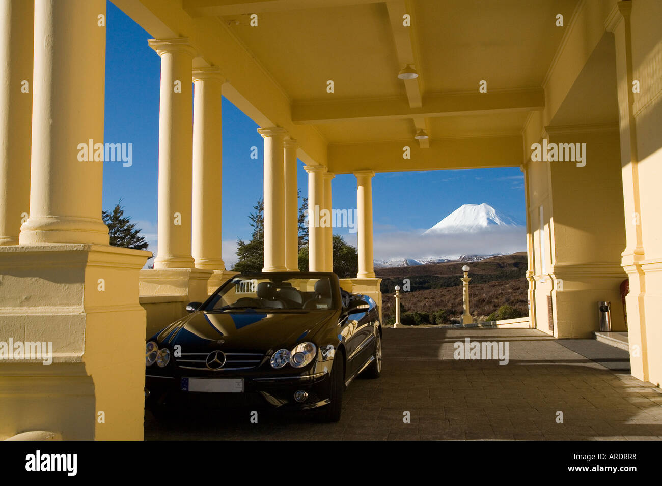 Grand Chateau und Mt Ngauruhoe Central Plateau Nordinsel Neuseeland Stockfoto