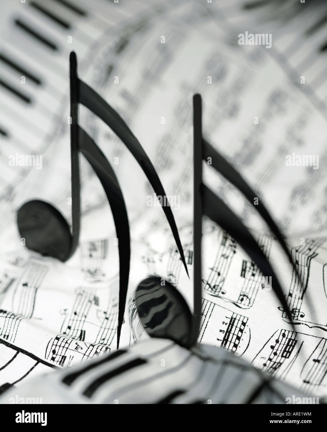 Musiknoten und Notenblatt Stockfoto