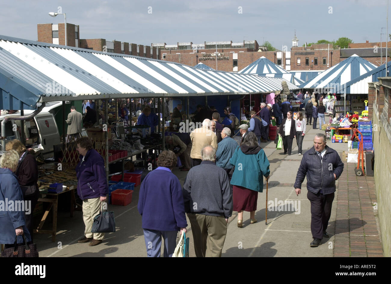 Hitchin, Hertfordshire UK Markt Stockfoto