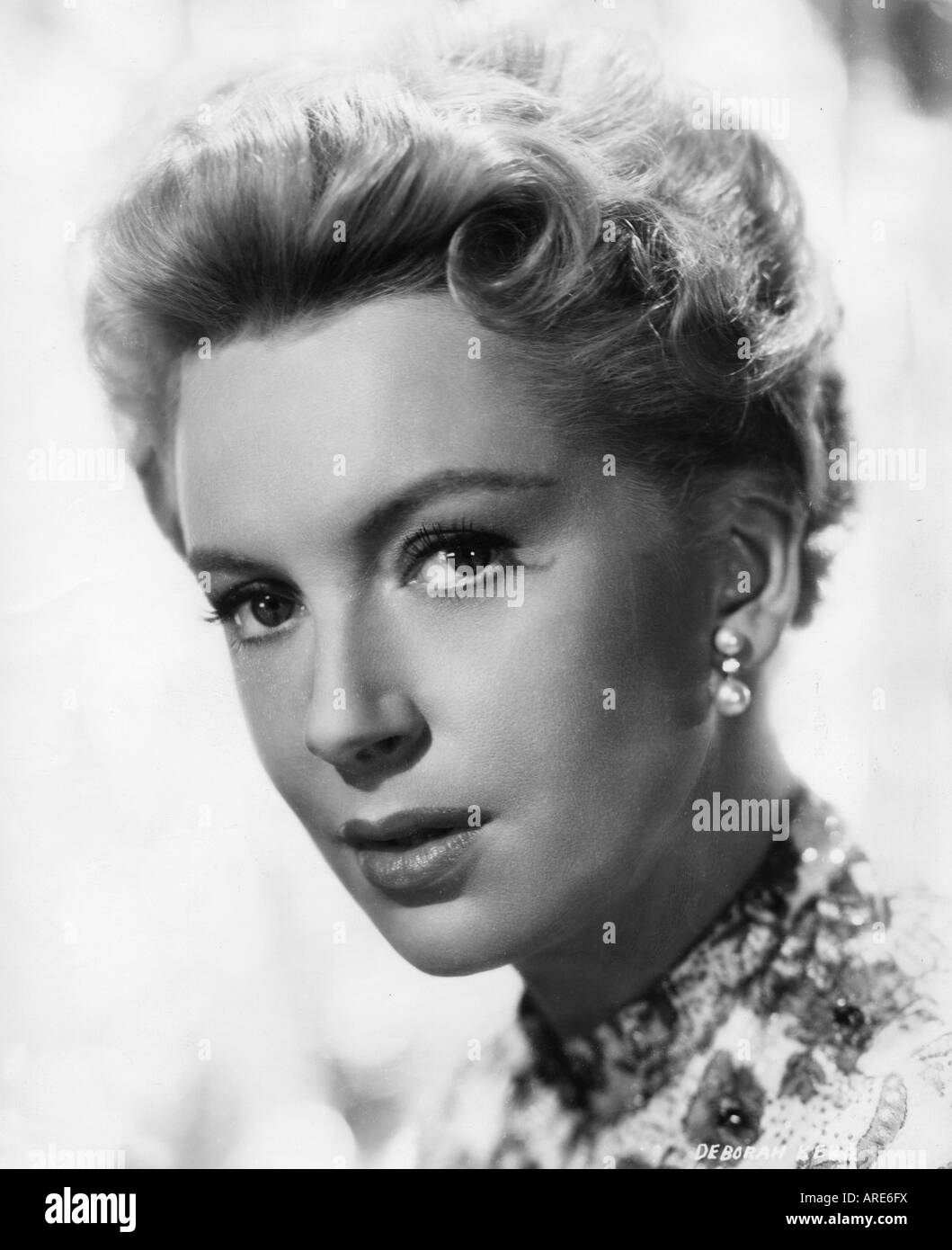 Kerr, Deborah, 30.9.1921 - 16.10.2007, britische Schauspielerin, Porträt, Studioaufnahme, 1957, Stockfoto