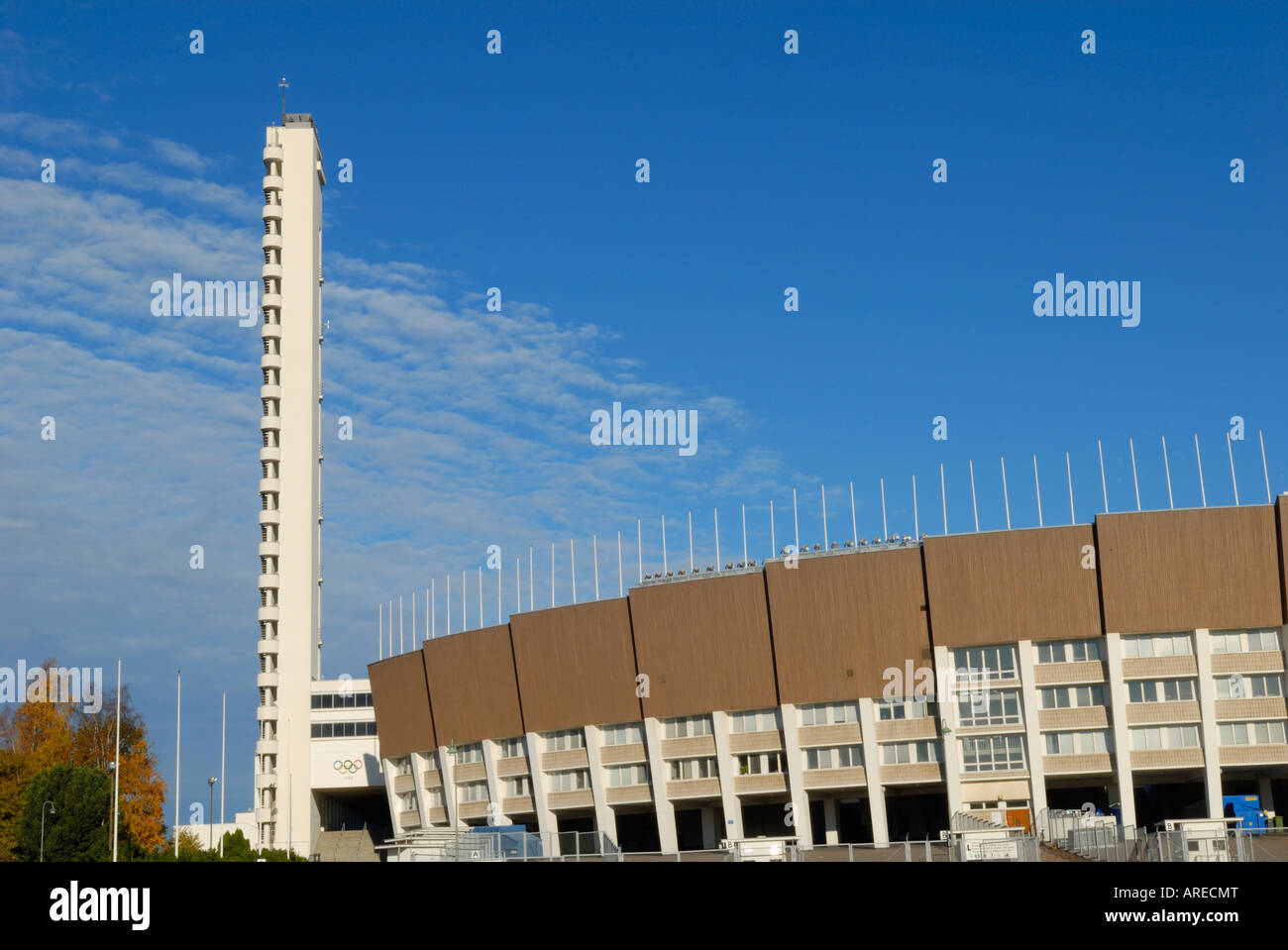Das Olympiastadion Helsinki. Heimat der Olympischen Sommerspiele 1952. 1938, Architekten Toivo Jäntti & Yrjö Lindegren. Helsinki, Finnland, Stockfoto