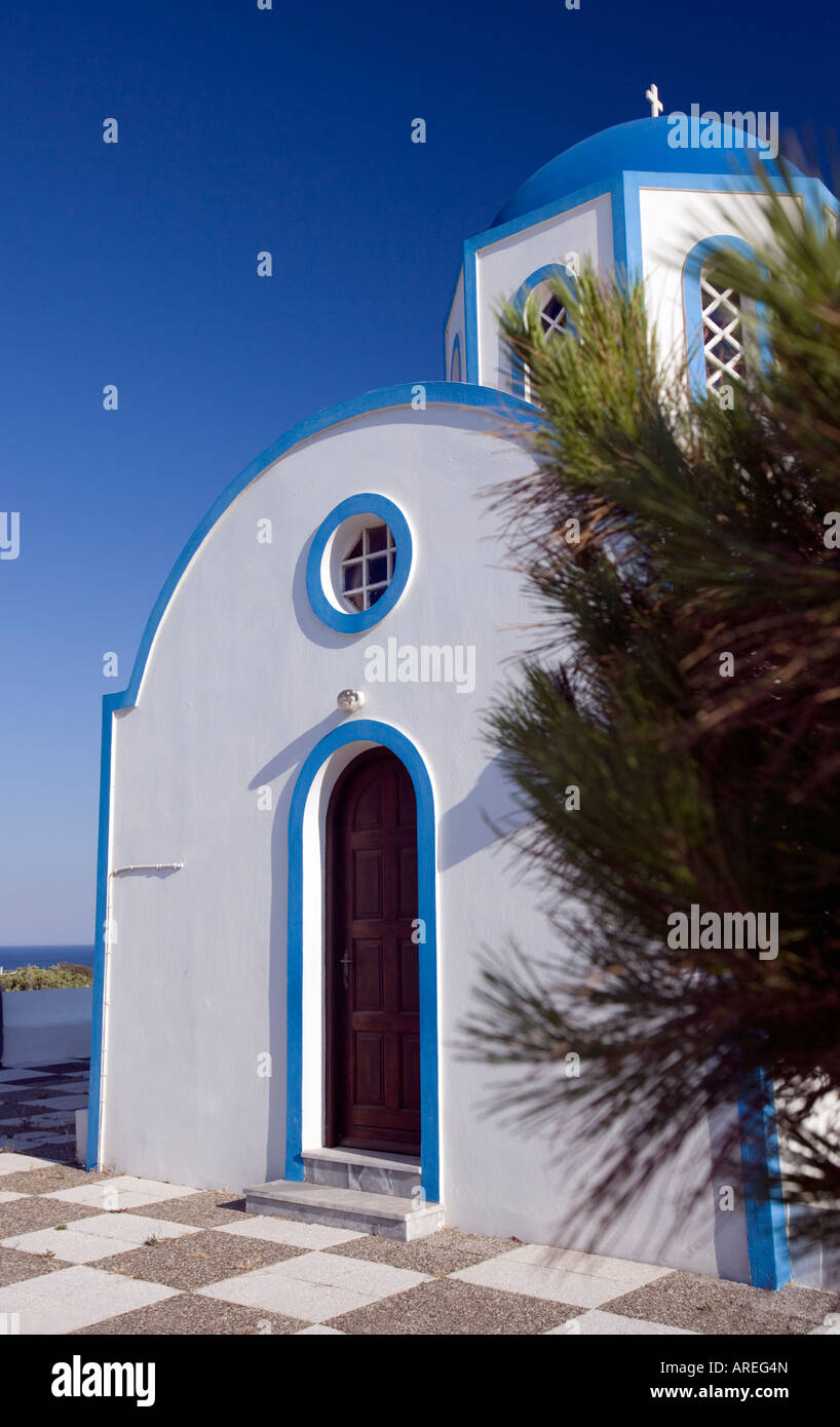 Tiny-Kirche in der Nähe von 'Kamari' 'Santorini' Griechenland [am späten Nachmittag] Stockfoto