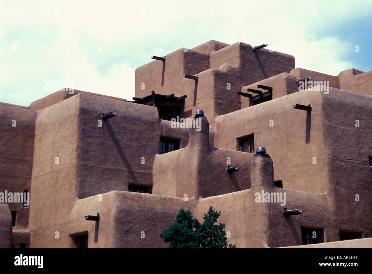 Santa Fe New Mexico klassische Lehmarchitektur Stockfoto