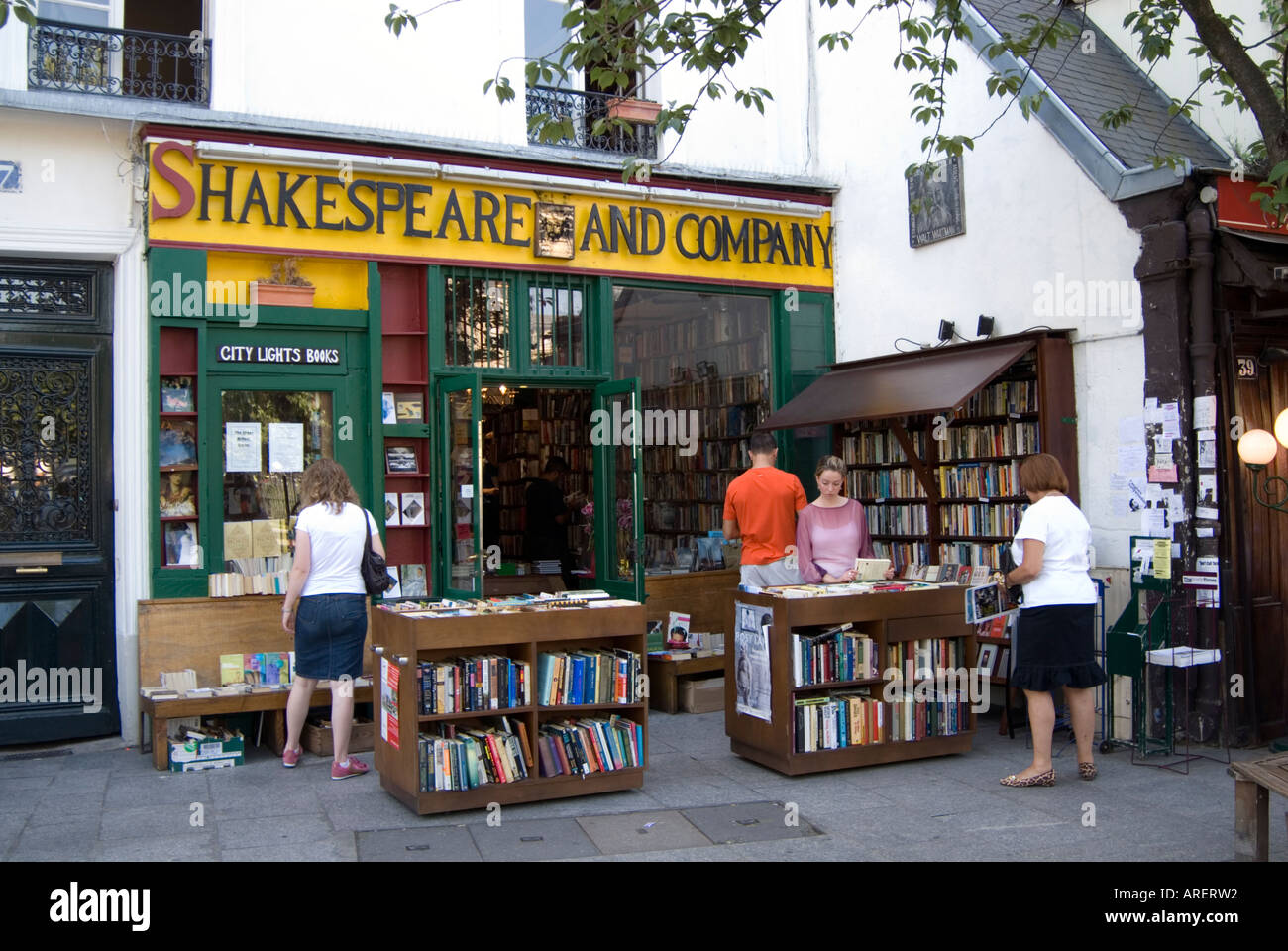 Buchhandlung Shakespeare and Company im Quartier Latin Paris Frankreich Stockfoto