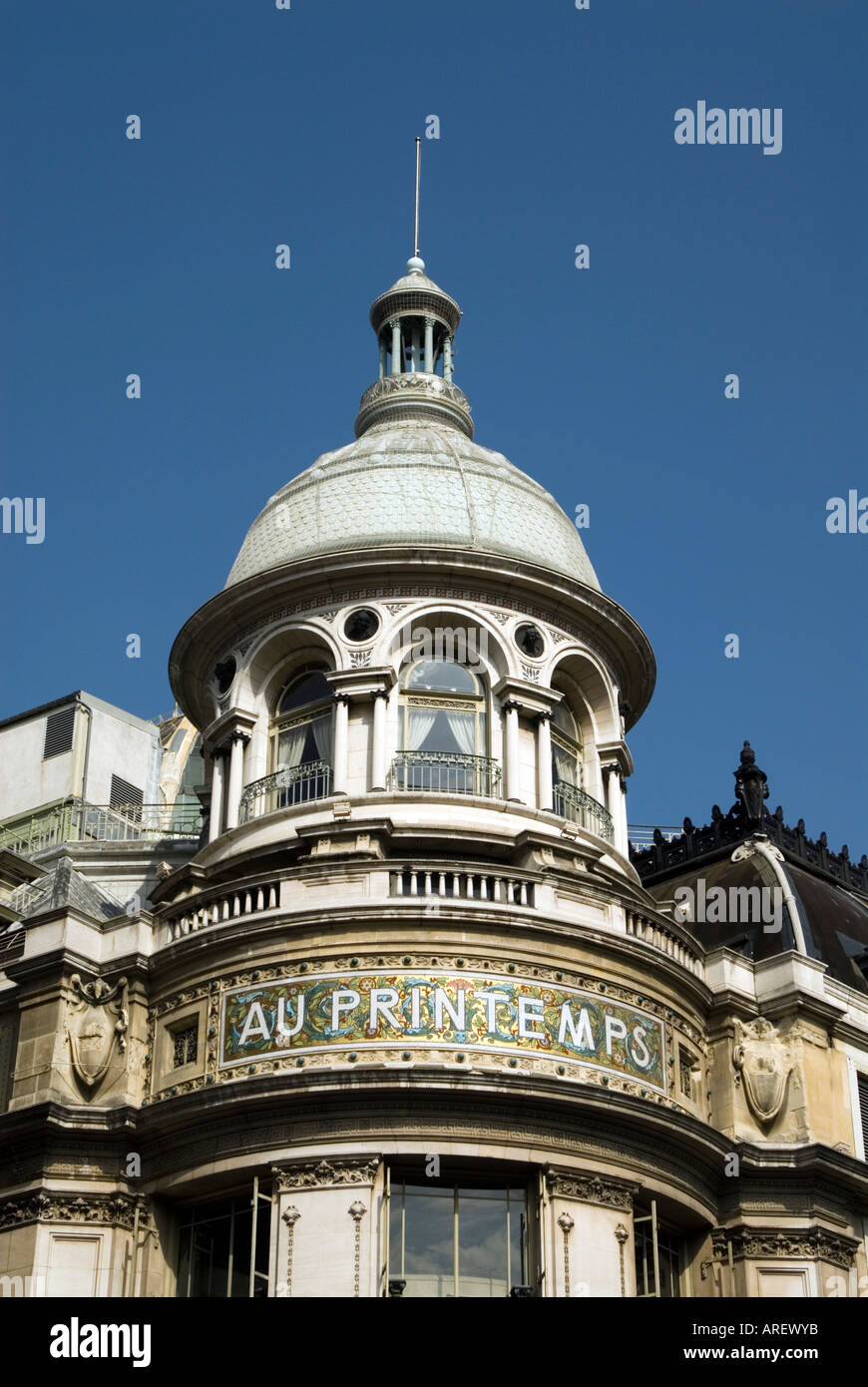 Au Printemps Kaufhaus am Boulevard Haussmann Paris Frankreich Stockfoto