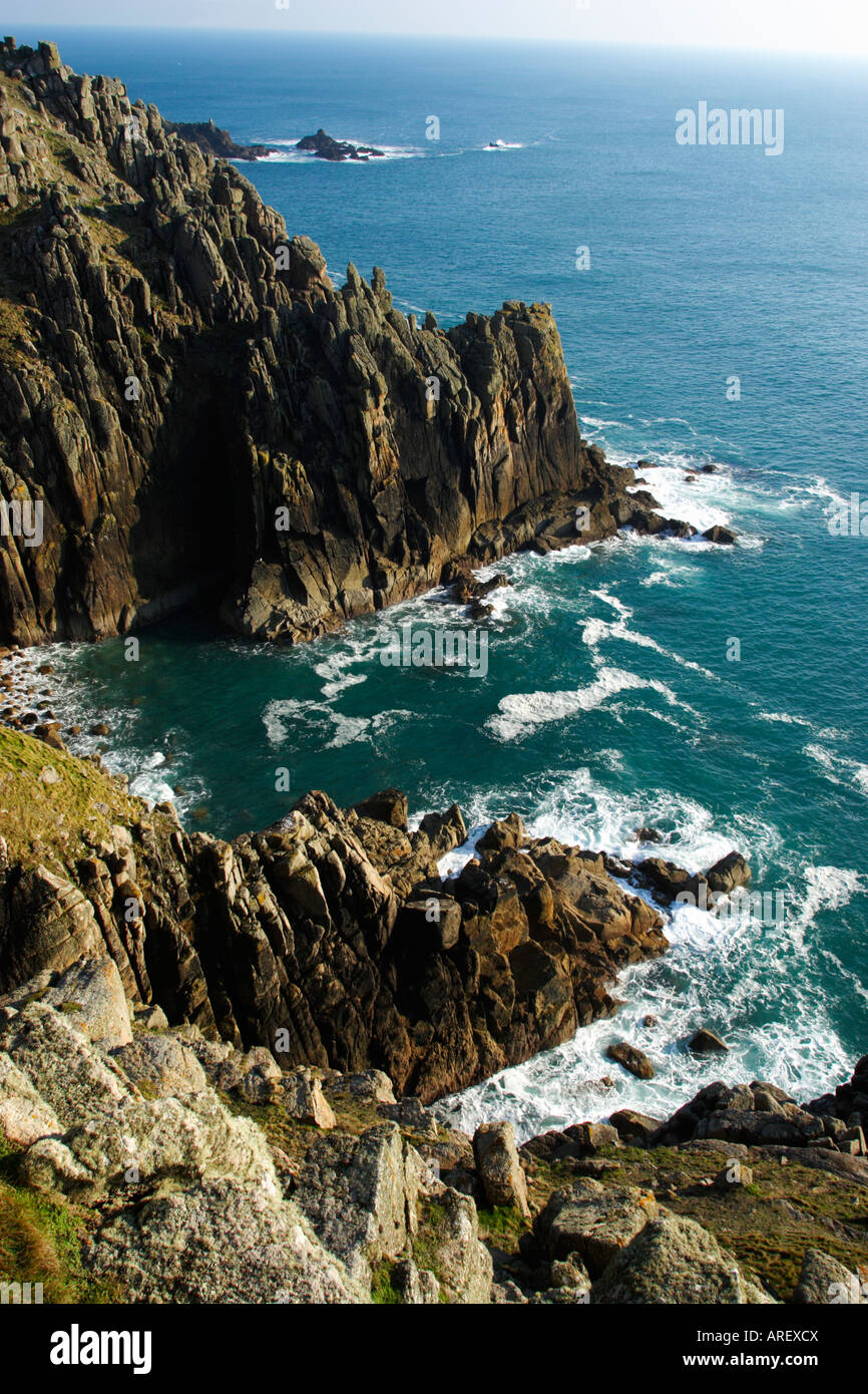 Europa-England-Cornwall Blick auf Ozean vom Küstenweg Stockfoto