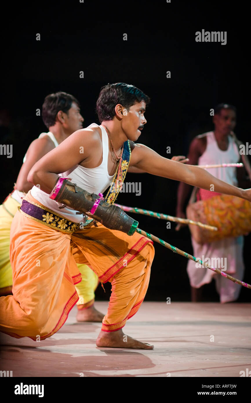 Performer im Volkstanz zeigen - Jaipur, Rajasthan, Indien Stockfoto